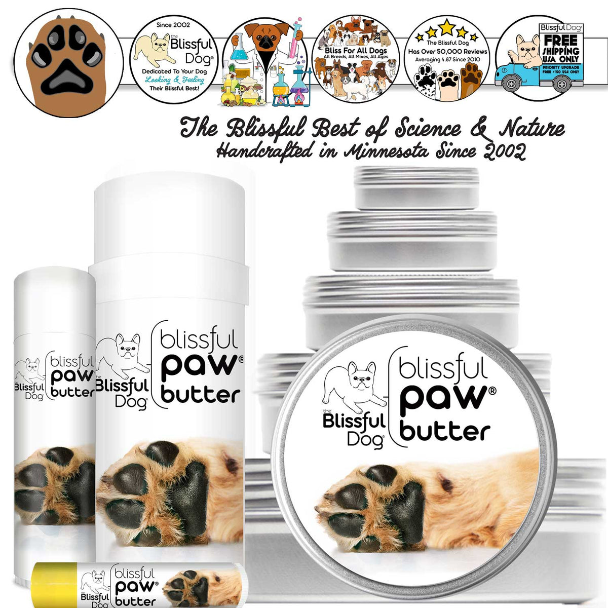 Blissful Paw® Butter Moisturizes Rough, Dry Paw Pads
