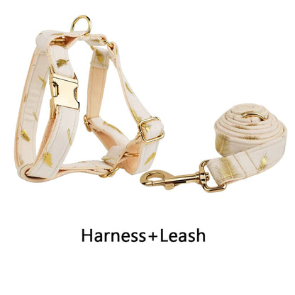 Ivory Gold Leaf Velvet Set